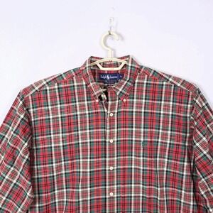 Polo Ralph Lauren Button Down Mens 2XL Plaid Long Sleeve Flash Pony